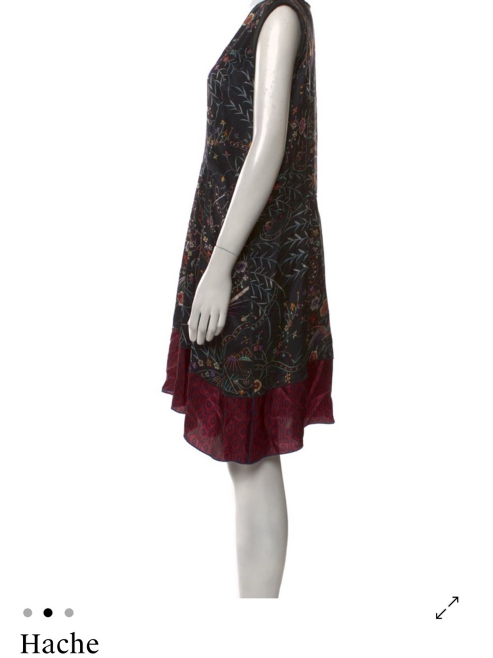 Hache Silk Patterned Dress - Picture 4 of 7